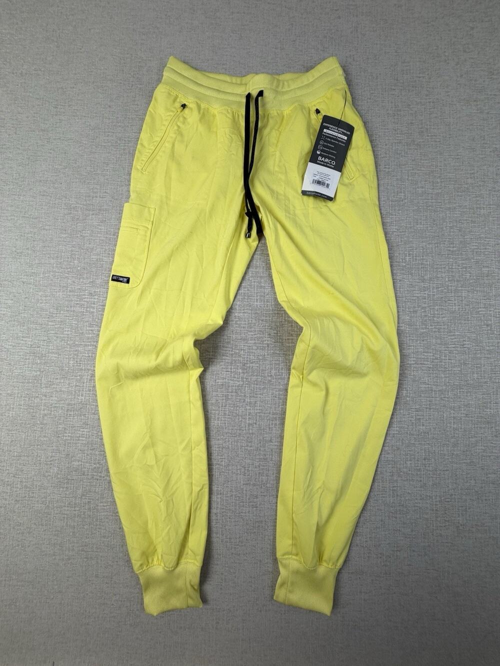 Grey’s Anatomy Barco Women’s XS Tall Lemon Glow Scrub Jogger Pants NWT